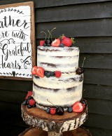 Semi naked vanilla wedding cake