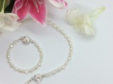 Freshwater Pearls with Diamanté clasp Set