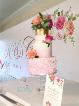 Pink and Gold Wedding cake