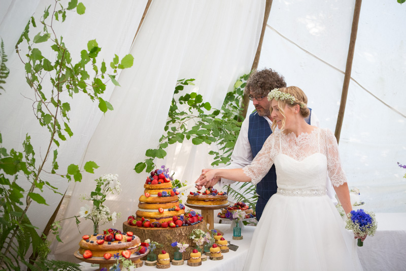 amazing cake at Cornish Tipi Weddings