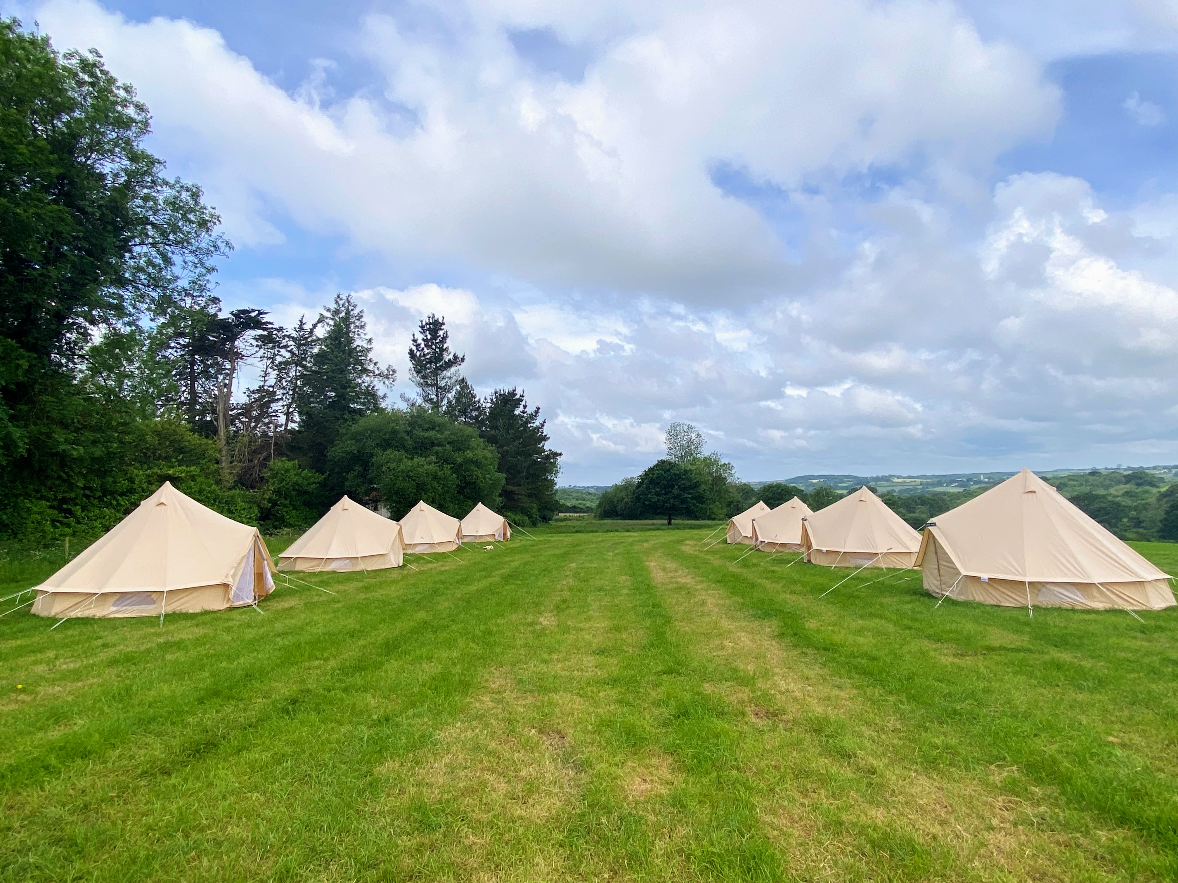 Camping field for wedding guest accomodation